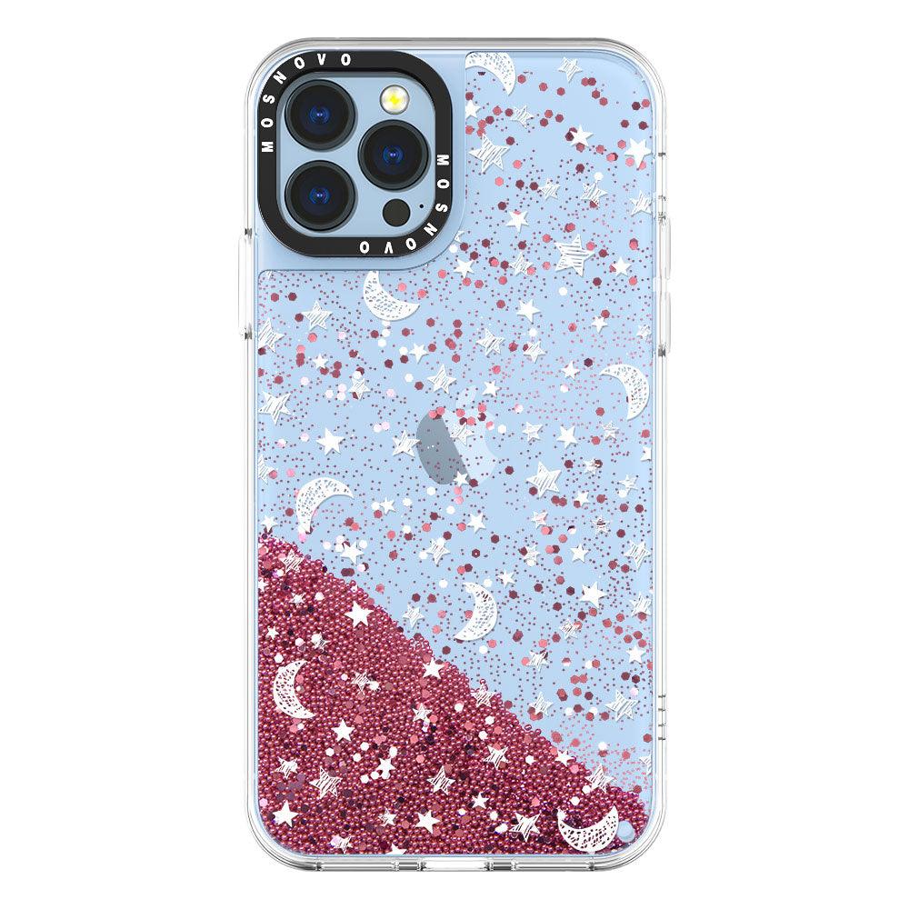 Night Moon Sky Glitter Phone Case - iPhone 13 Pro Max Case - MOSNOVO