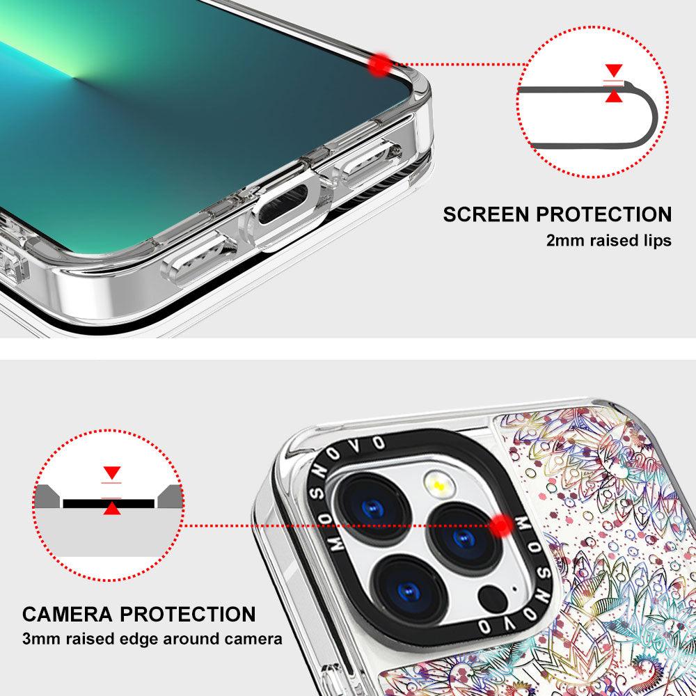Ombre Mandala Glitter Phone Case - iPhone 13 Pro Case - MOSNOVO