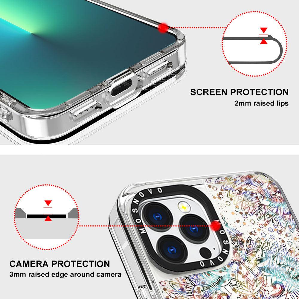 Ombre Mandala Glitter Phone Case - iPhone 13 Pro Max Case - MOSNOVO