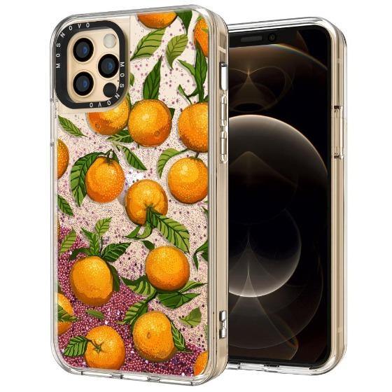 Orange Glitter Phone Case - iPhone 12 Pro Case - MOSNOVO