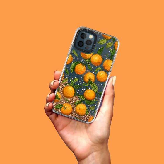 Orange Glitter Phone Case - iPhone 12 Pro Max Case - MOSNOVO