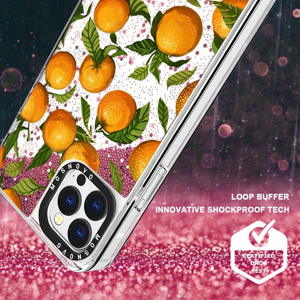 Orange Glitter Phone Case - iPhone 13 Pro Case - MOSNOVO
