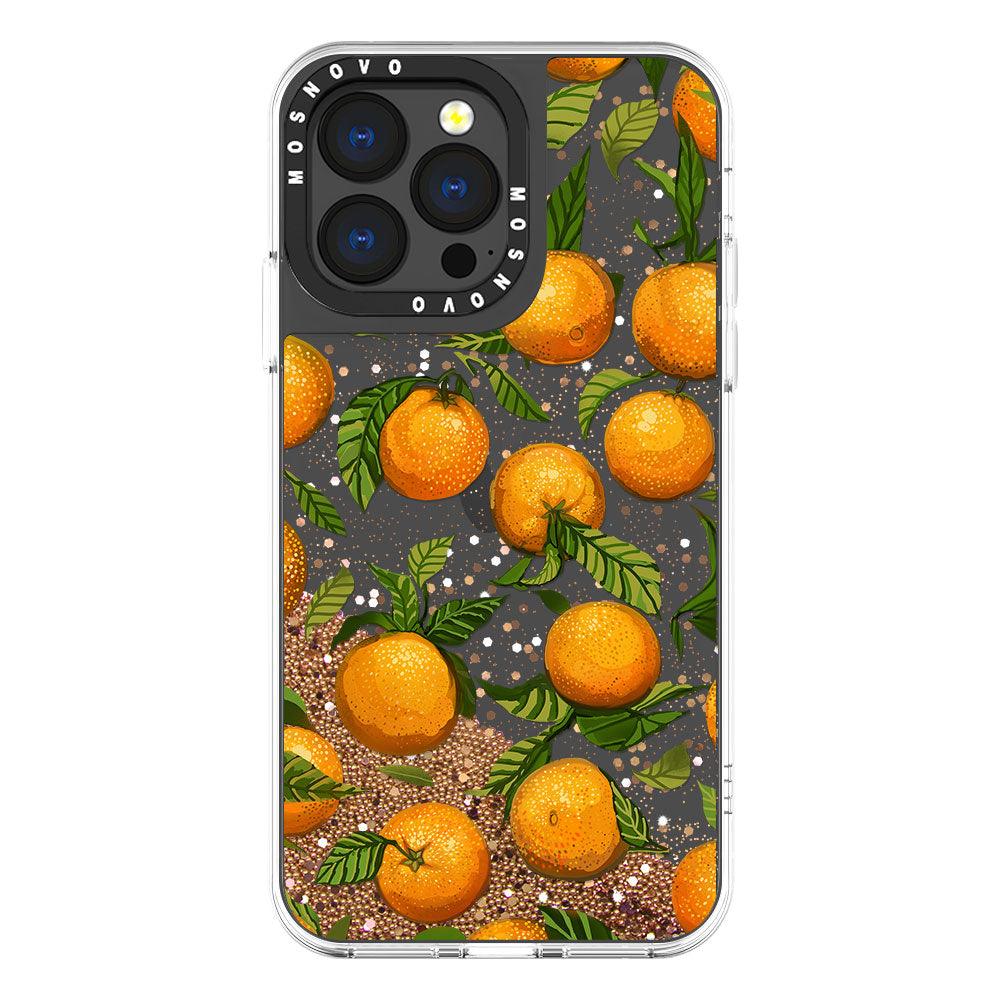 Orange Glitter Phone Case - iPhone 13 Pro Case - MOSNOVO
