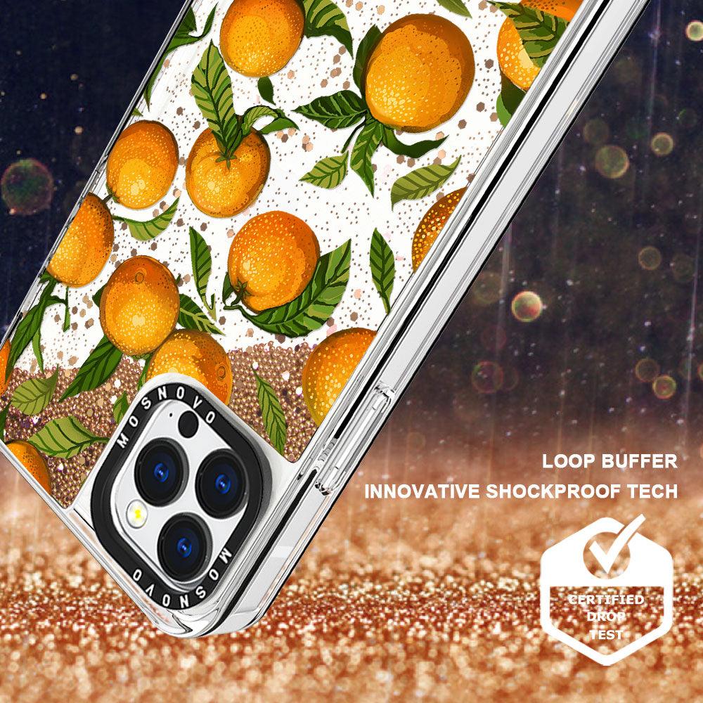 Orange Glitter Phone Case - iPhone 13 Pro Max Case - MOSNOVO