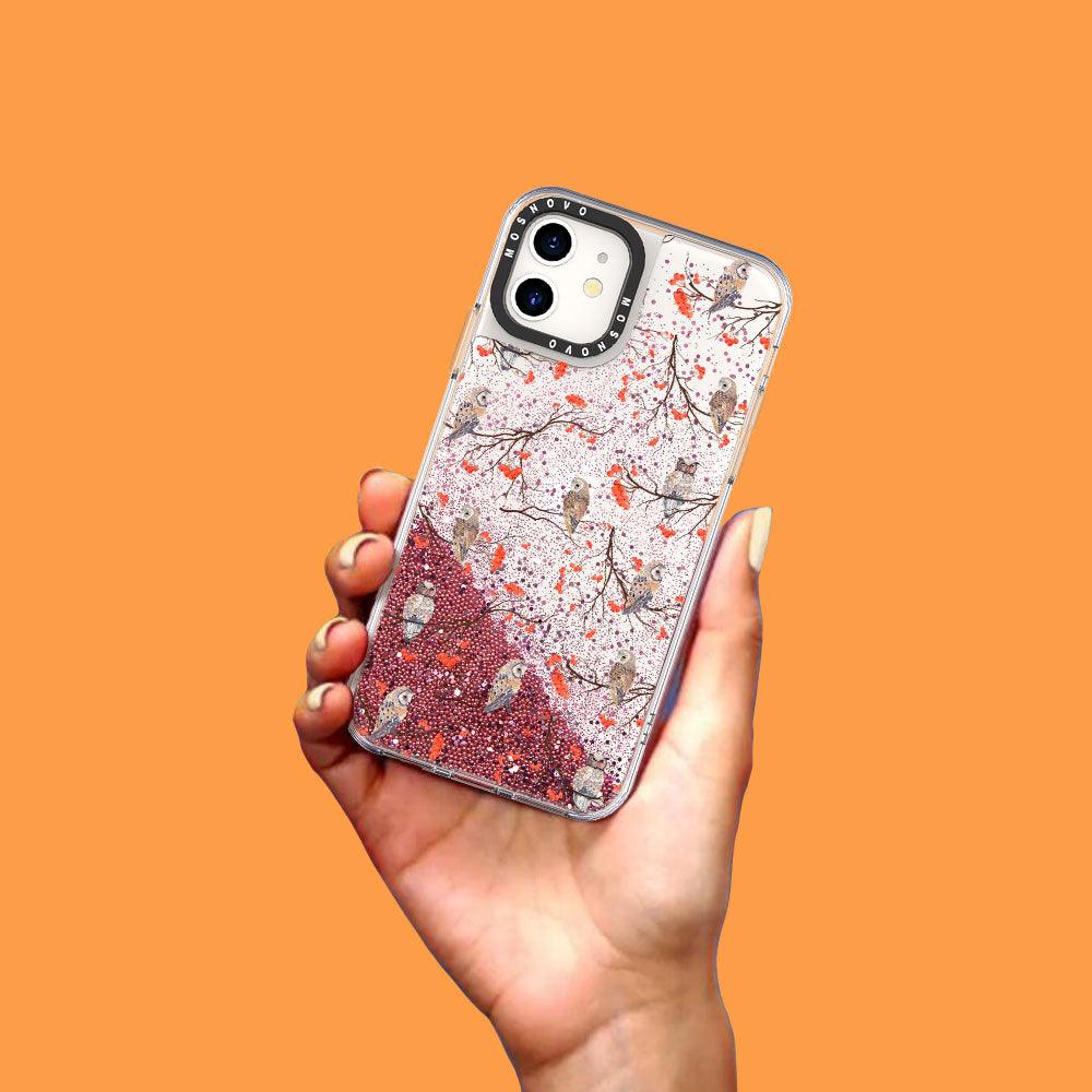 Owl Glitter Phone Case - iPhone 11 Case - MOSNOVO