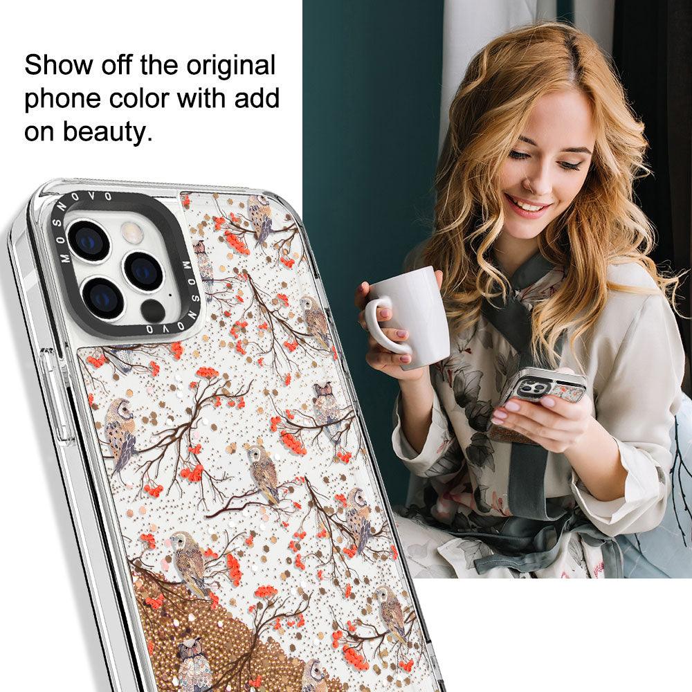Owl Glitter Phone Case - iPhone 12 Pro Max Case - MOSNOVO