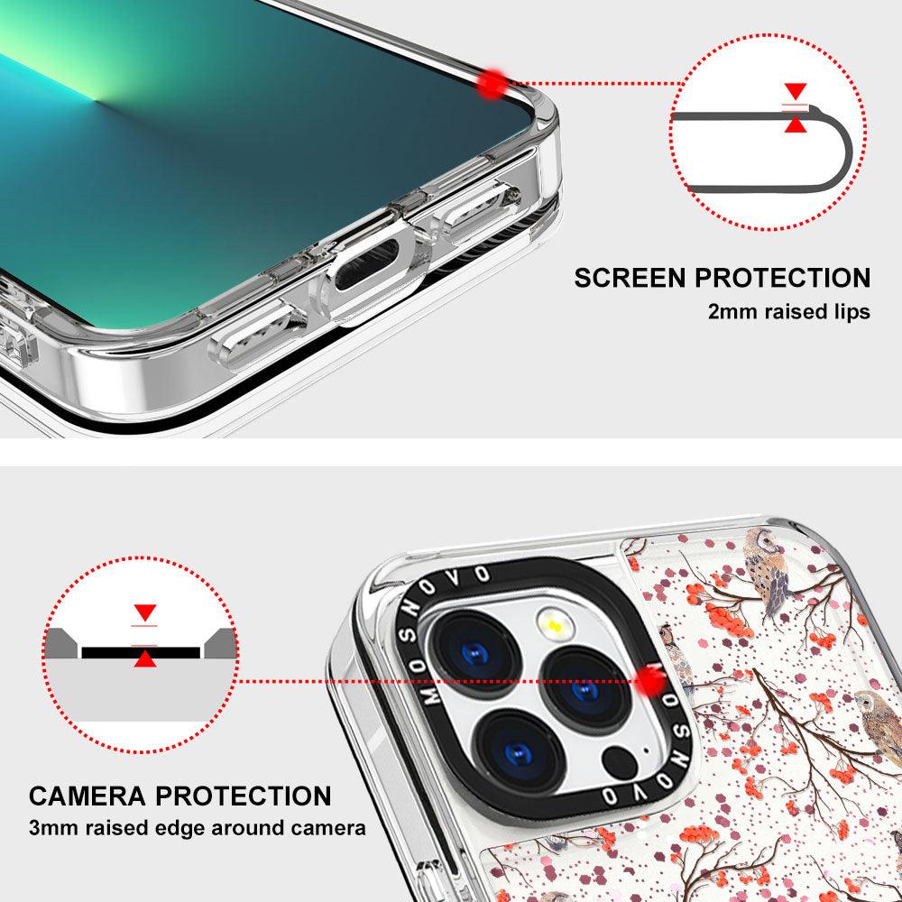 Owl Glitter Phone Case - iPhone 13 Pro Max Case - MOSNOVO