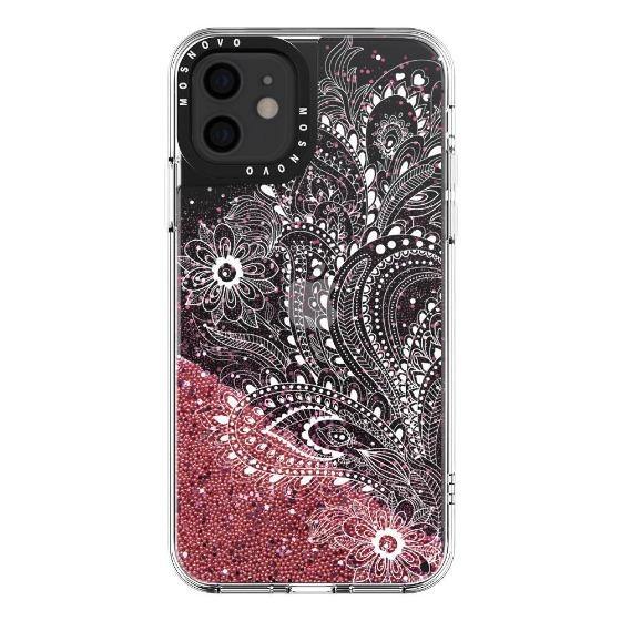 Paisley Floral Glitter Phone Case - iPhone 12 Mini Case