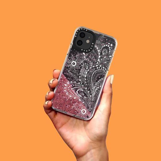 Paisley Floral Glitter Phone Case - iPhone 12 Mini Case