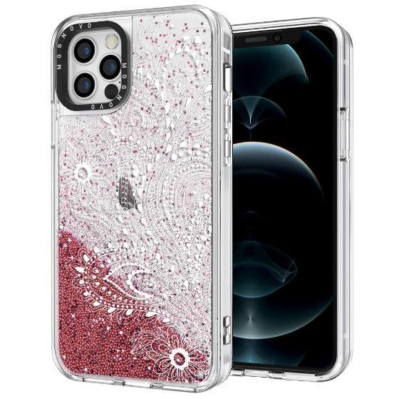 Paisley Floral Glitter Phone Case - iPhone 12 Pro Case