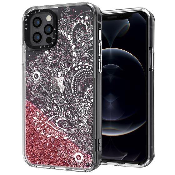 Paisley Floral Glitter Phone Case - iPhone 12 Pro Max Case
