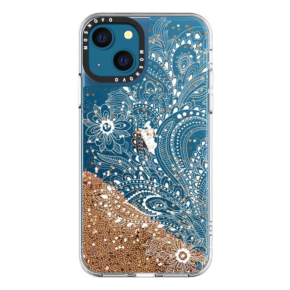 Paisley Floral Glitter Phone Case - iPhone 13 Case - MOSNOVO