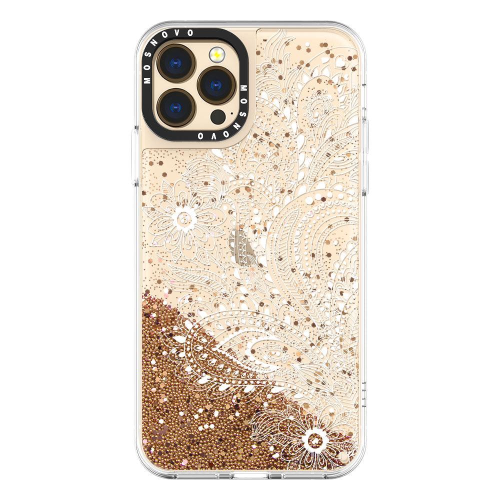 Paisley Floral Glitter Phone Case - iPhone 13 Pro Max Case - MOSNOVO