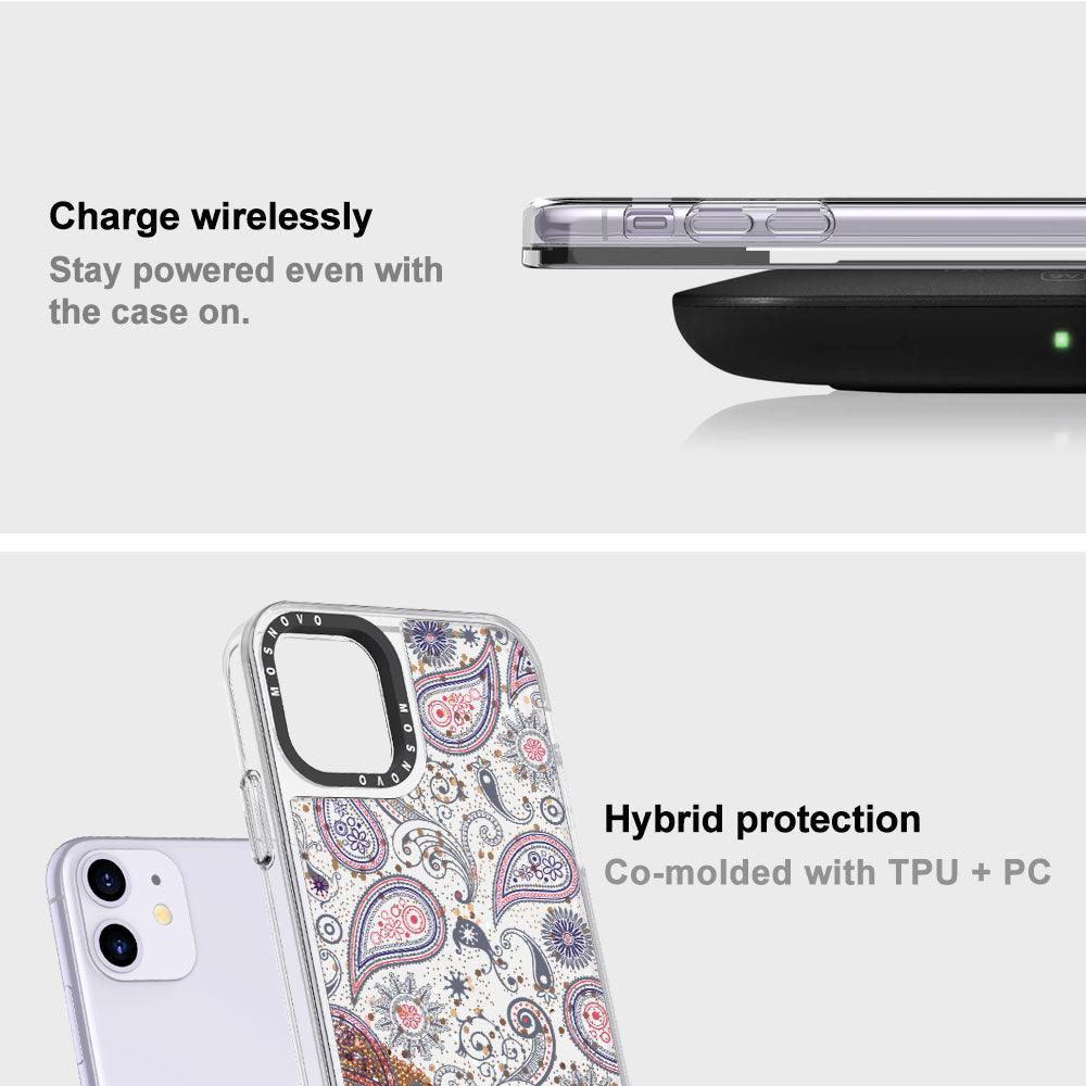 Paisley Glitter Phone Case - iPhone 11 Case - MOSNOVO