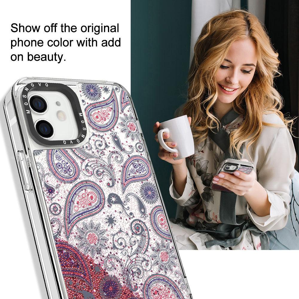 Paisley Glitter Phone Case - iPhone 12 Case - MOSNOVO