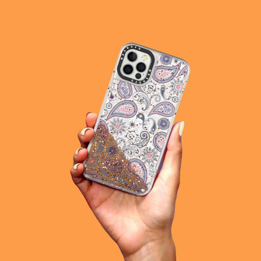 Paisley Glitter Phone Case - iPhone 12 Pro Case - MOSNOVO