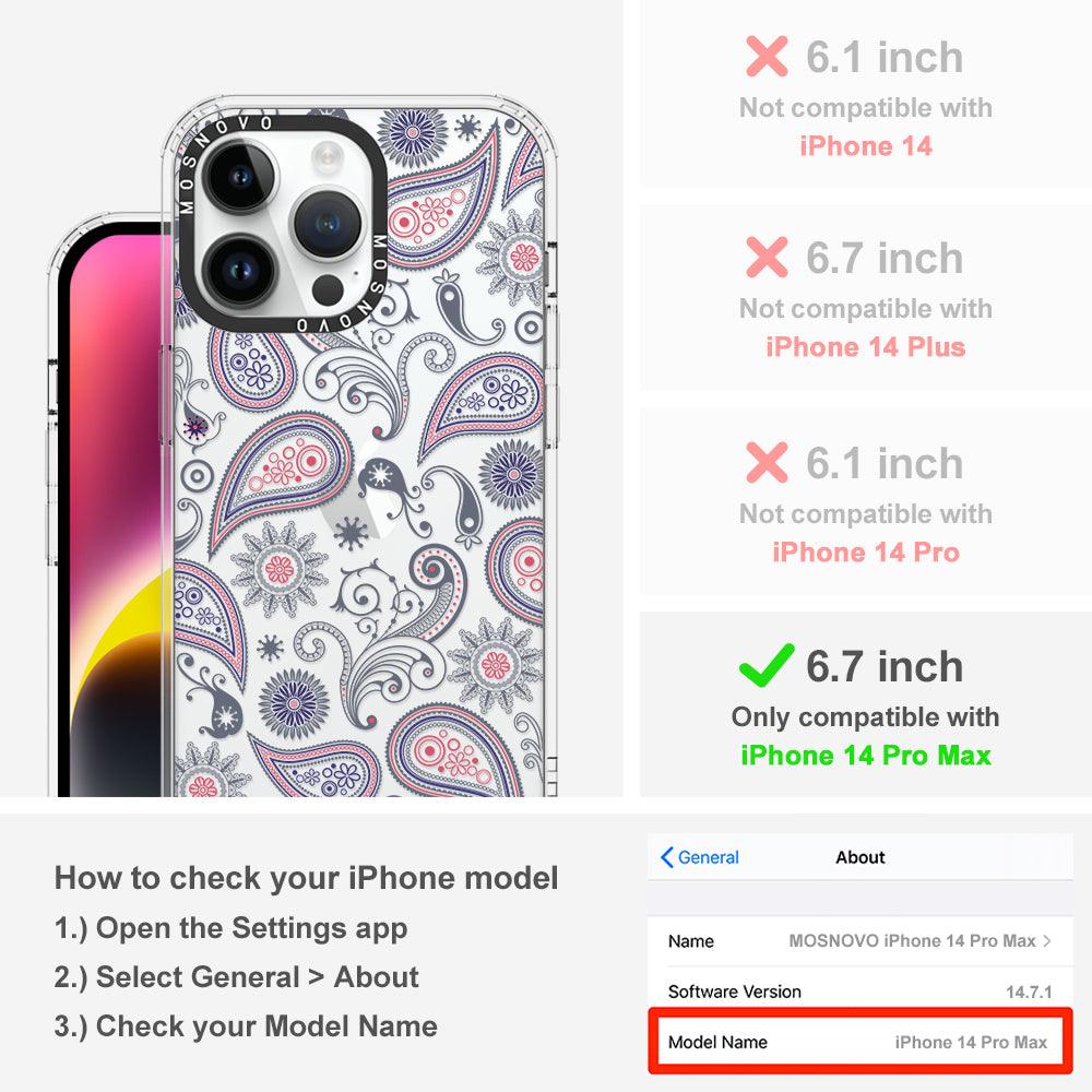 Paisley Phone Case - iPhone 14 Pro Max Case - MOSNOVO