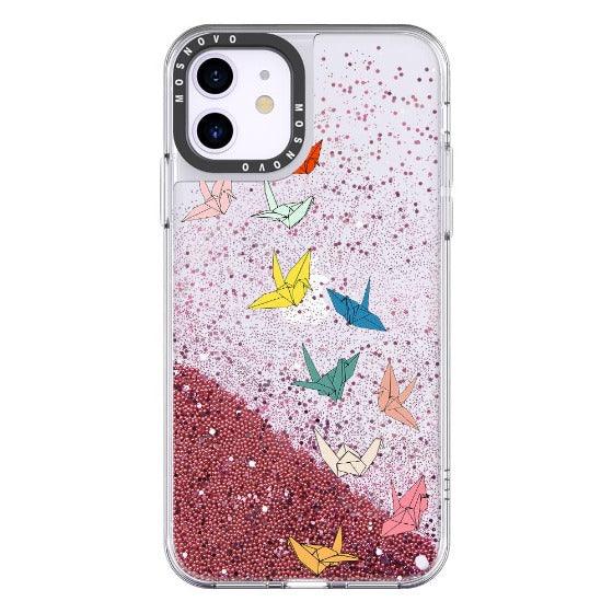 Paper Crane Glitter Phone Case - iPhone 11 Case - MOSNOVO