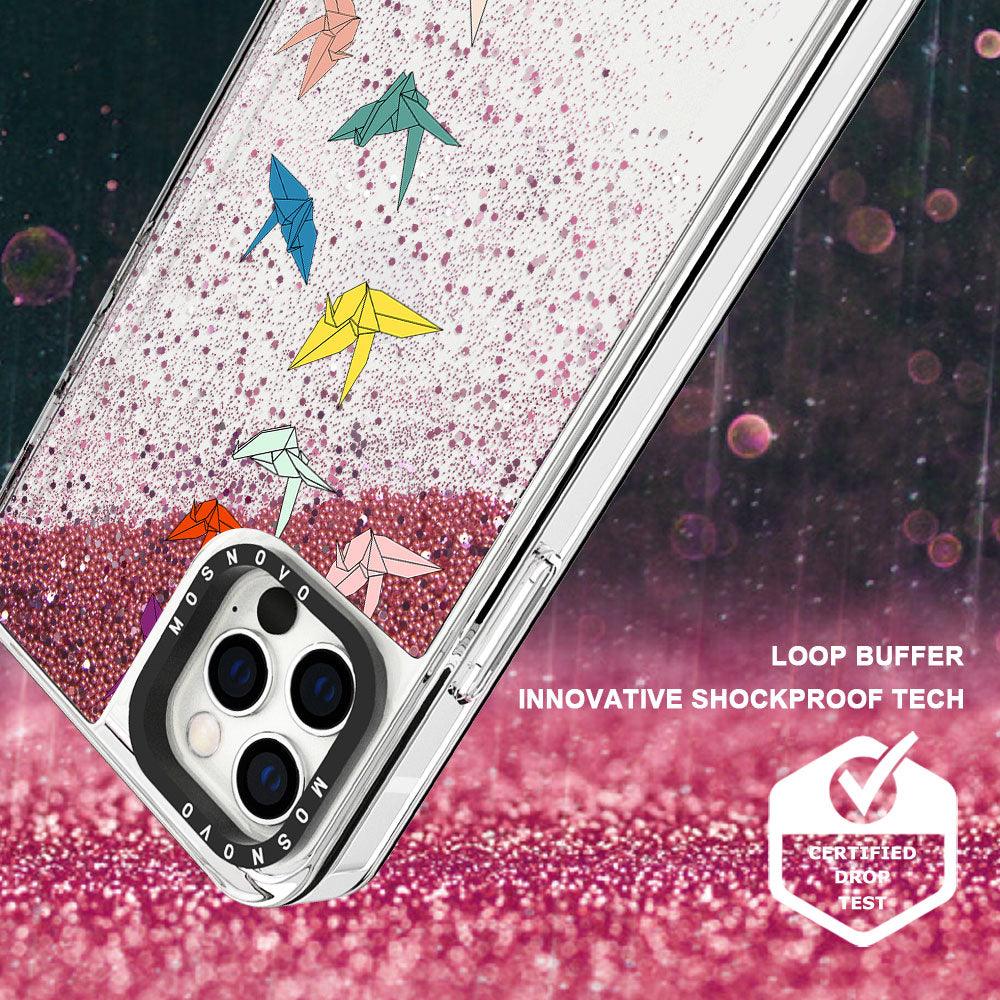Paper Crane Glitter Phone Case - iPhone 12 Pro Case - MOSNOVO