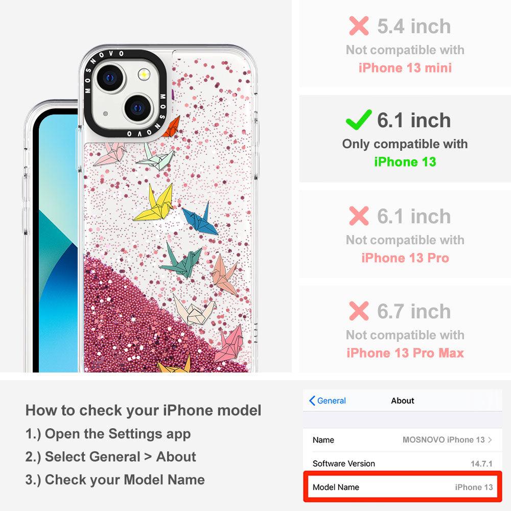Paper Crane Glitter Phone Case - iPhone 13 Case - MOSNOVO
