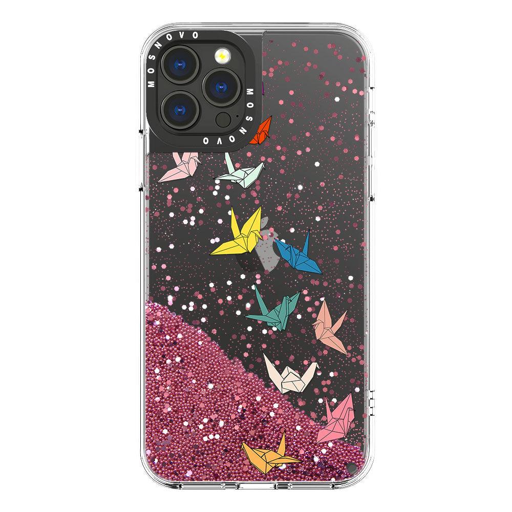 Paper Crane Glitter Phone Case - iPhone 13 Pro Case - MOSNOVO
