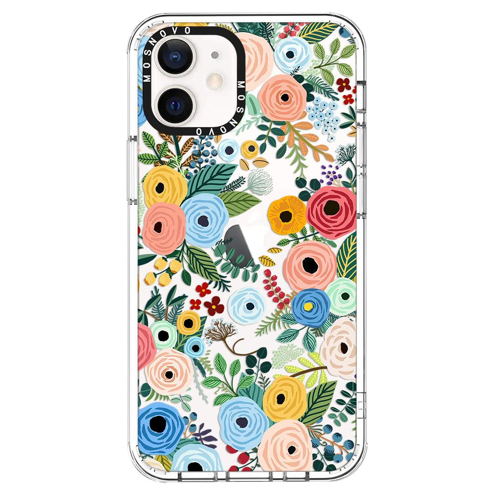 Pastel Floral Garden Phone Case - iPhone 12 Mini Case - MOSNOVO