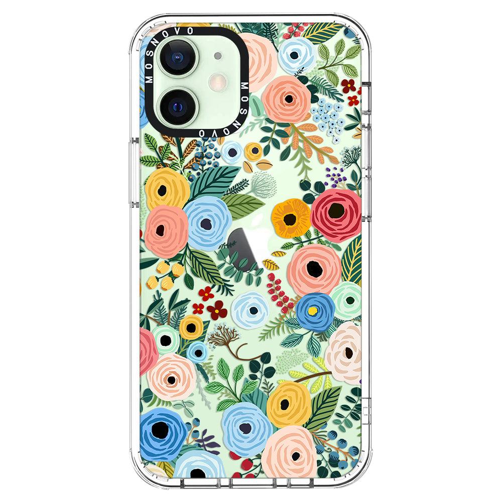 Pastel Floral Garden Phone Case - iPhone 12 Mini Case - MOSNOVO