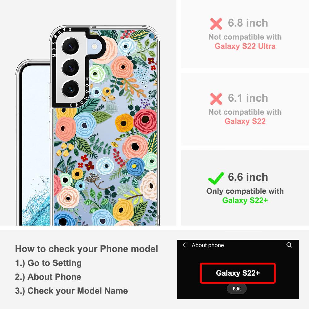 Pastel Floral Garden Phone Case - Samsung Galaxy S22 Plus Case - MOSNOVO
