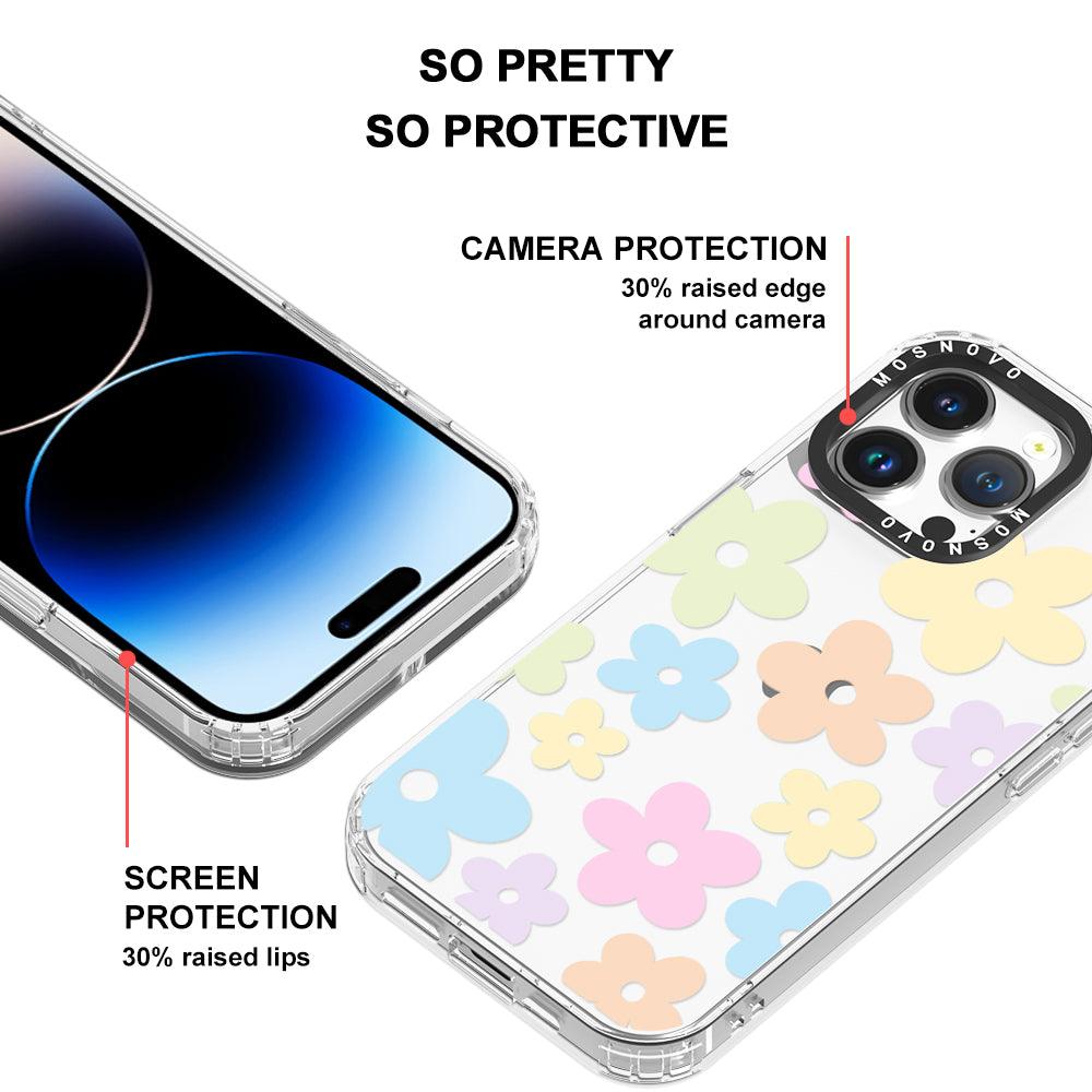 Pastel Flower Phone Case - iPhone 14 Pro Max Case - MOSNOVO
