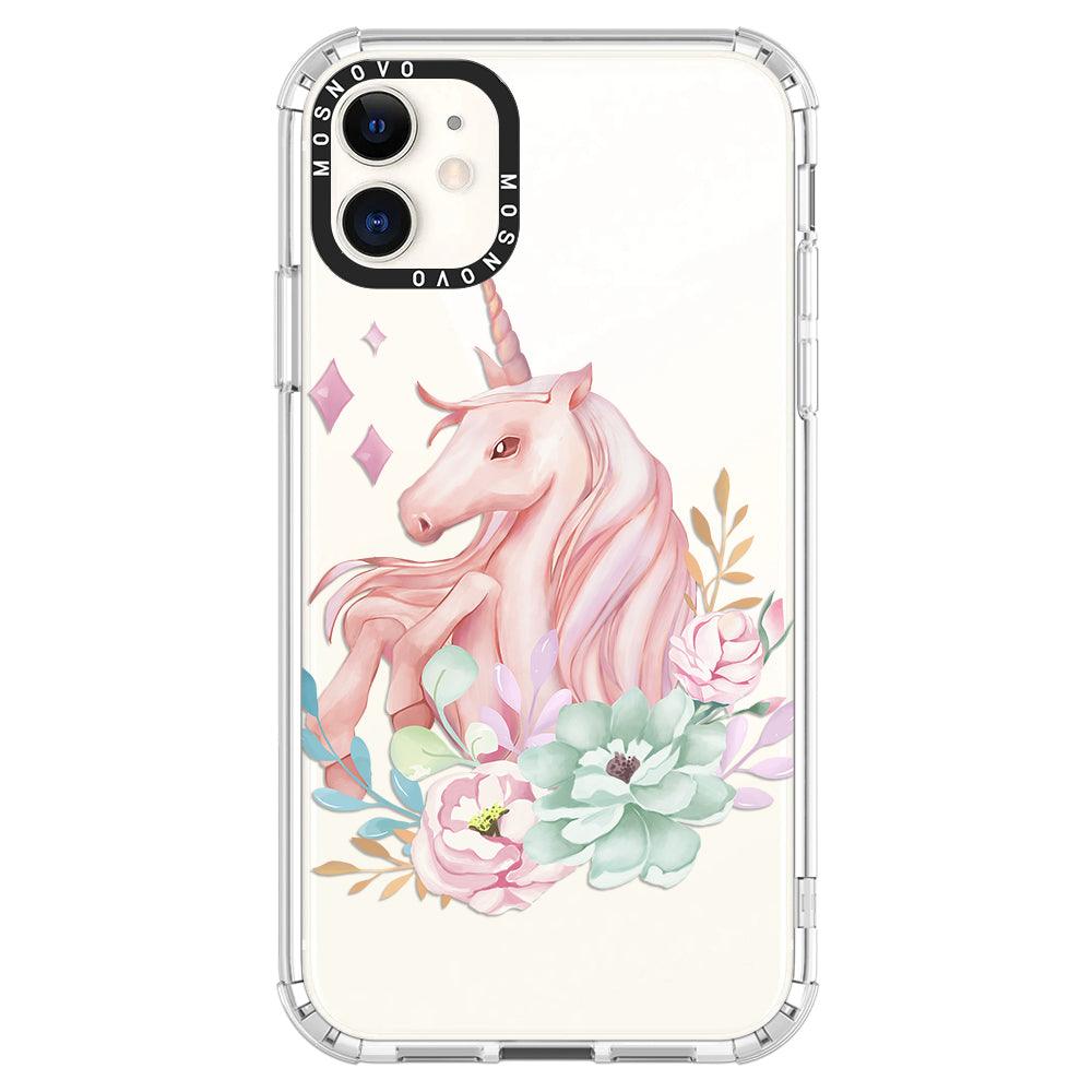 Elegant Flowers Unicorn Phone Case - iPhone 11 Case - MOSNOVO