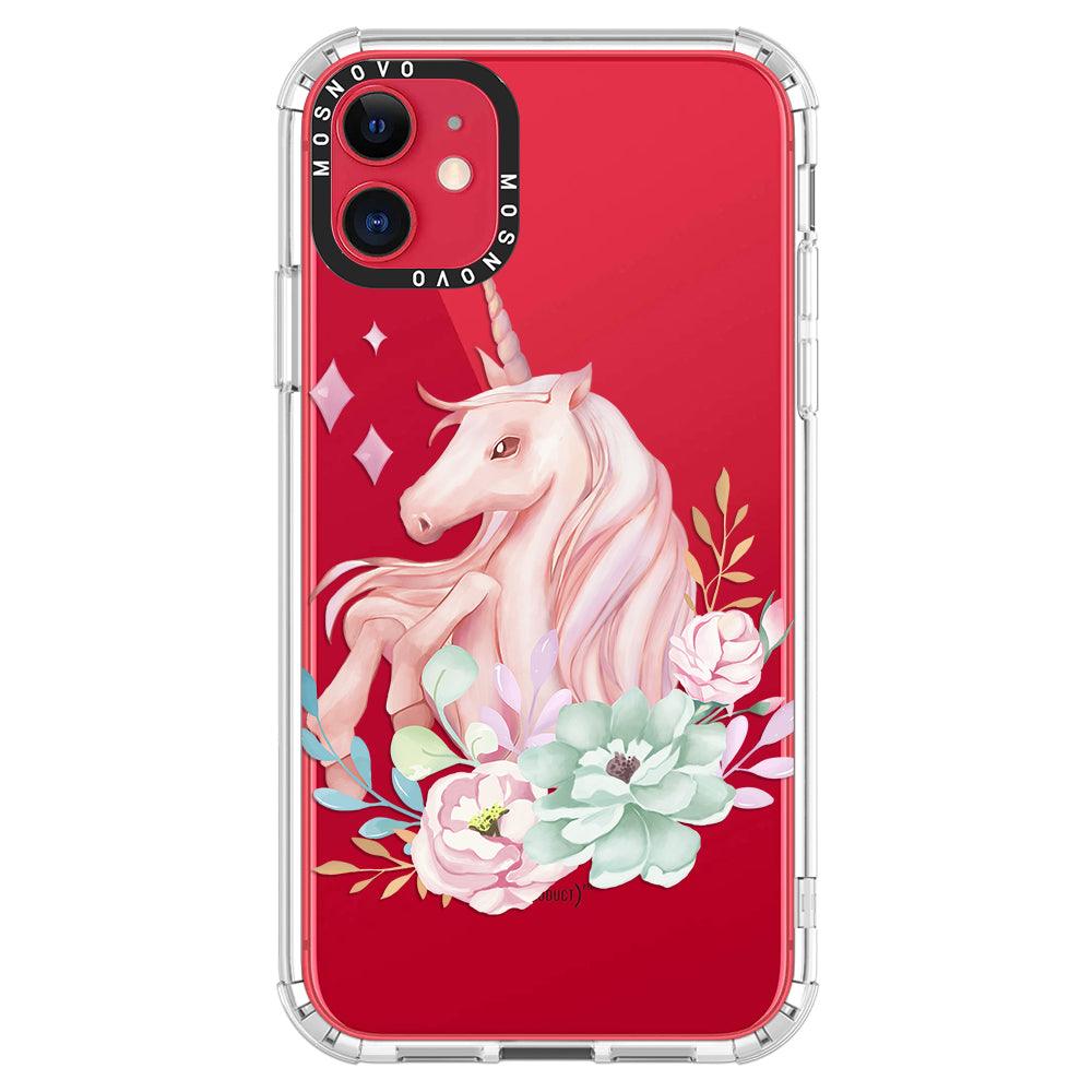 Elegant Flowers Unicorn Phone Case - iPhone 11 Case - MOSNOVO
