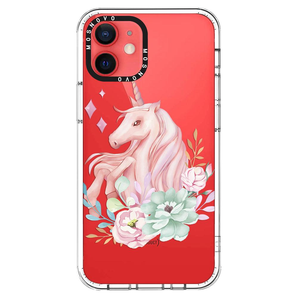 Pastel Flower Unicorn Phone Case - iPhone 12 Mini Case - MOSNOVO