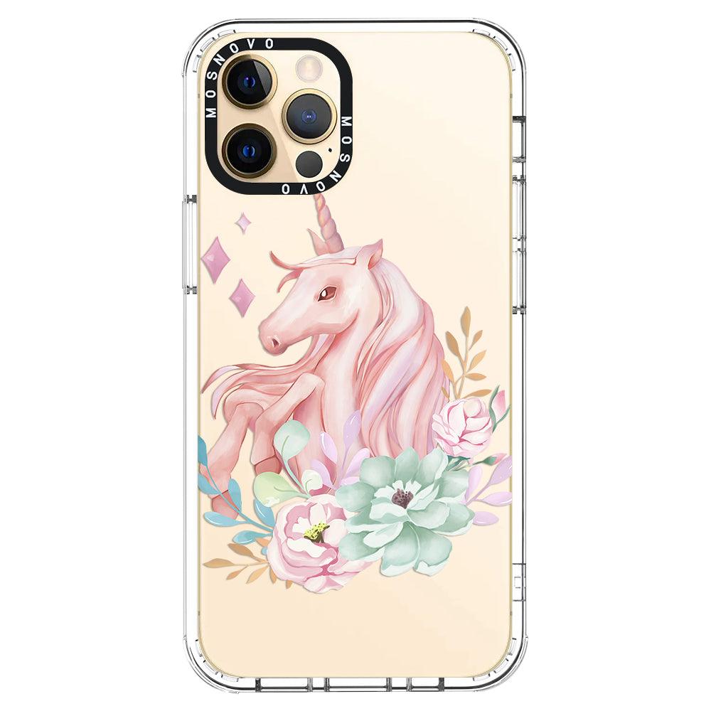 Elegant Flowers Unicorn Phone Case - iPhone 12 Pro Case - MOSNOVO