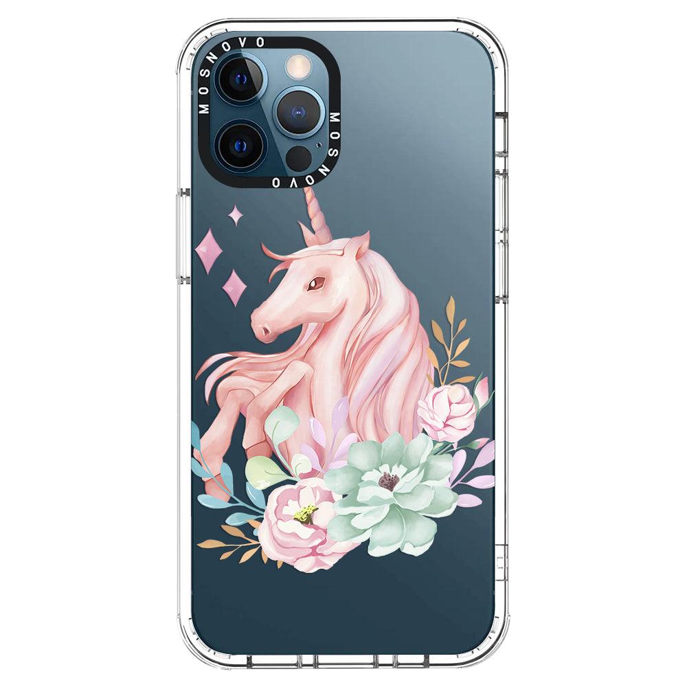 Elegant Flowers Unicorn Phone Case - iPhone 12 Pro Case - MOSNOVO