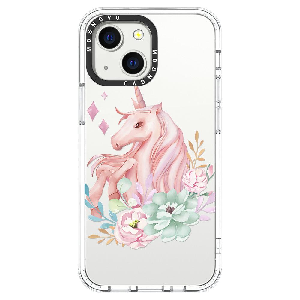 Elegant Flowers Unicorn Phone Case - iPhone 13 Mini Case - MOSNOVO