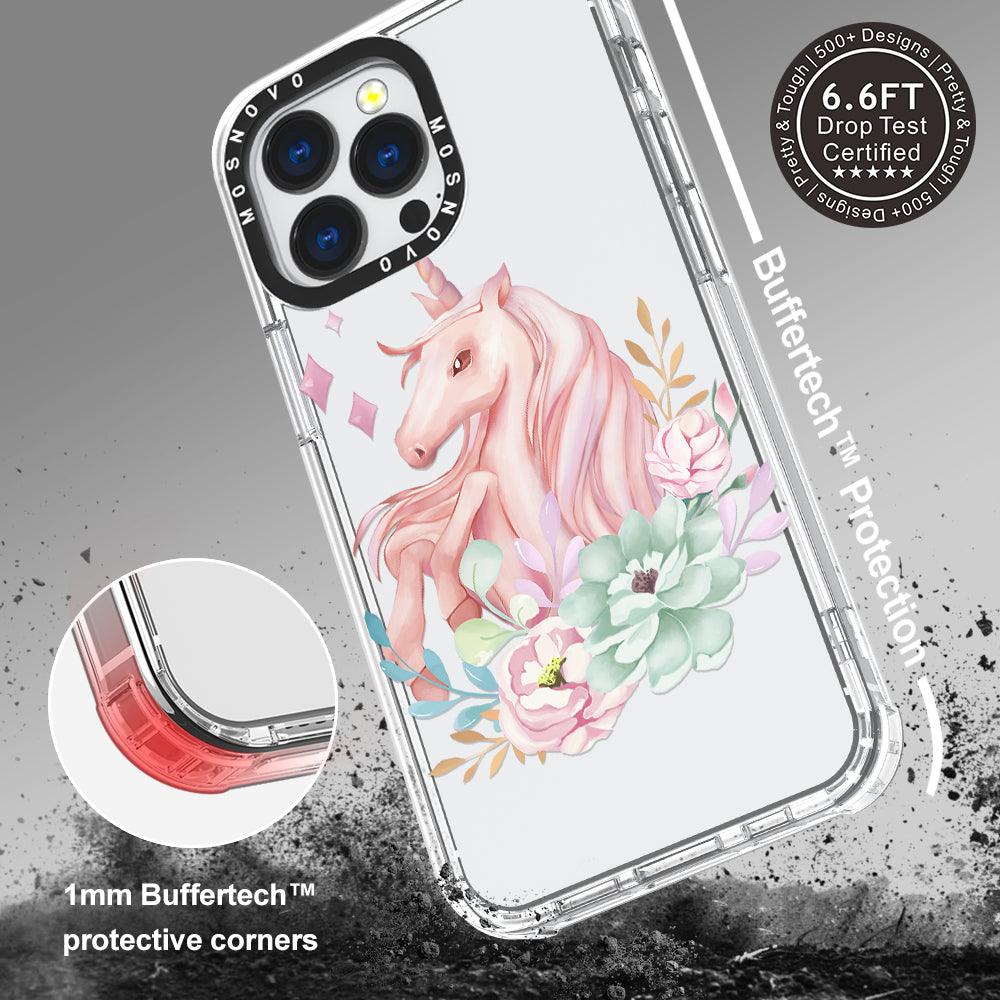 Elegant Flowers Unicorn Phone Case - iPhone 13 Pro Case - MOSNOVO
