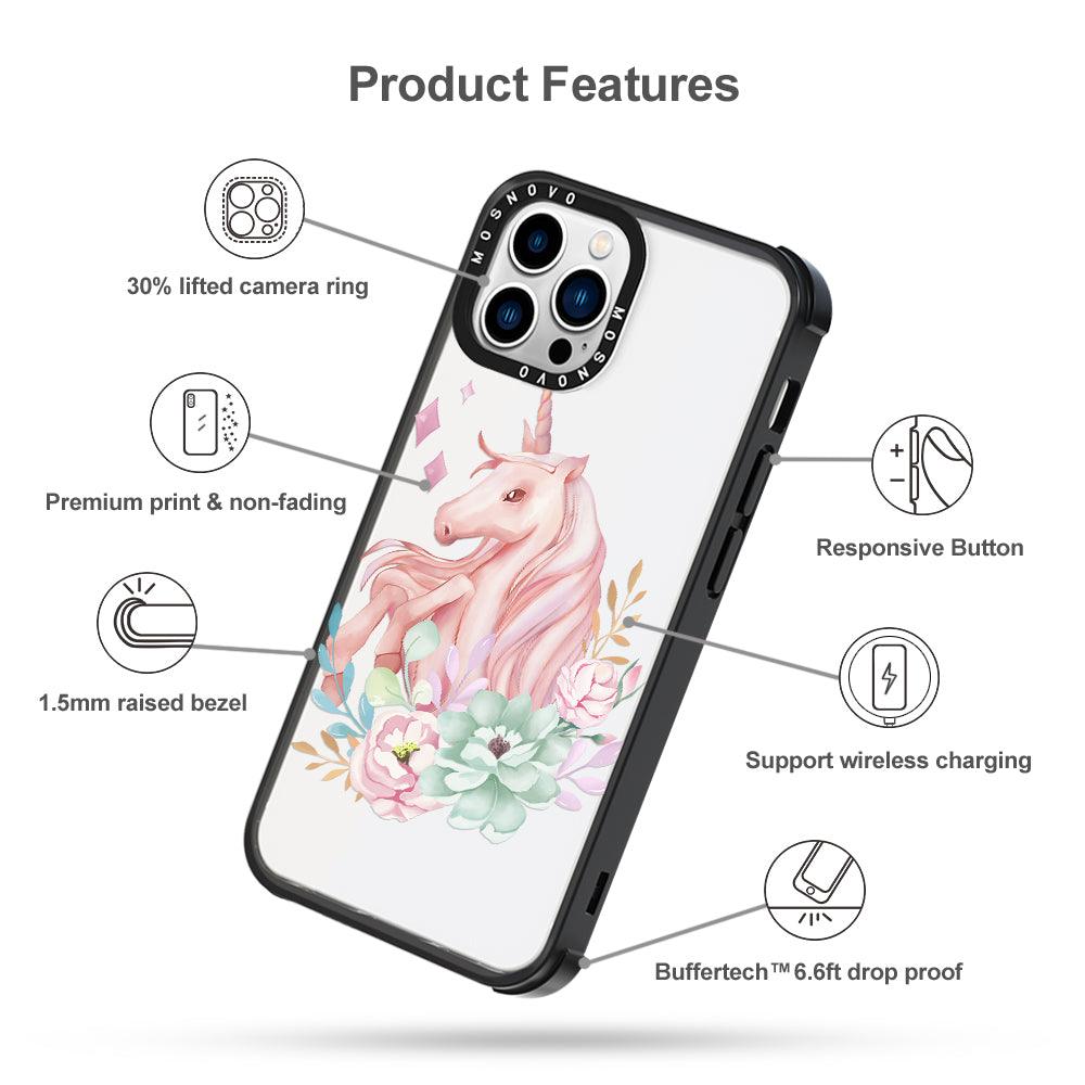 Elegant Flowers Unicorn Phone Case - iPhone 13 Pro Max Case - MOSNOVO