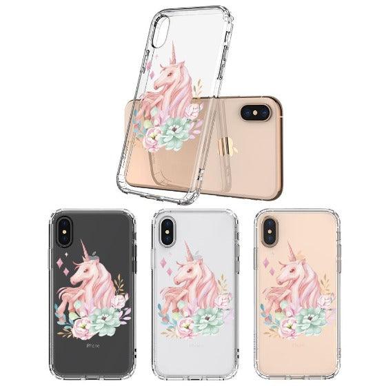 Elegant Flowers Unicorn Phone Case - iPhone XS Case - MOSNOVO