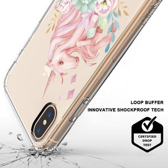 Elegant Flowers Unicorn Phone Case - iPhone XS Case - MOSNOVO