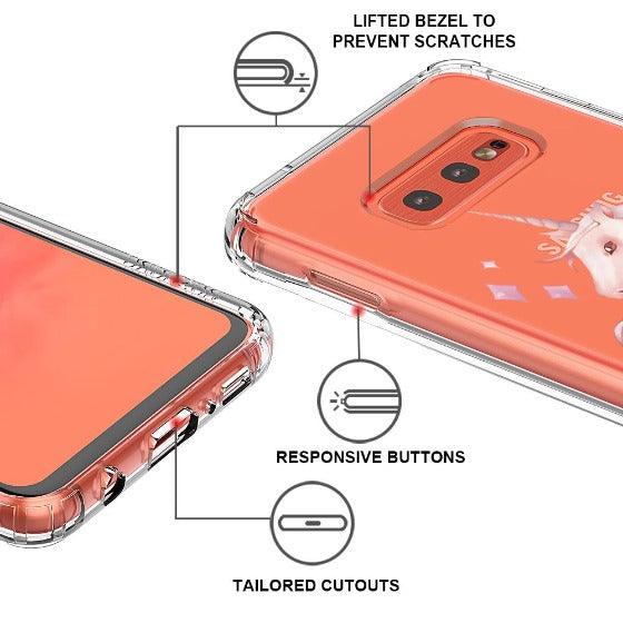 Elegant Flowers Unicorn Phone Case - Samsung Galaxy S10e Case - MOSNOVO