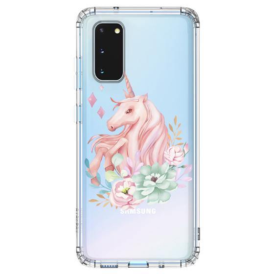 Elegant Flowers Unicorn Phone Case - Samsung Galaxy S20 Case - MOSNOVO