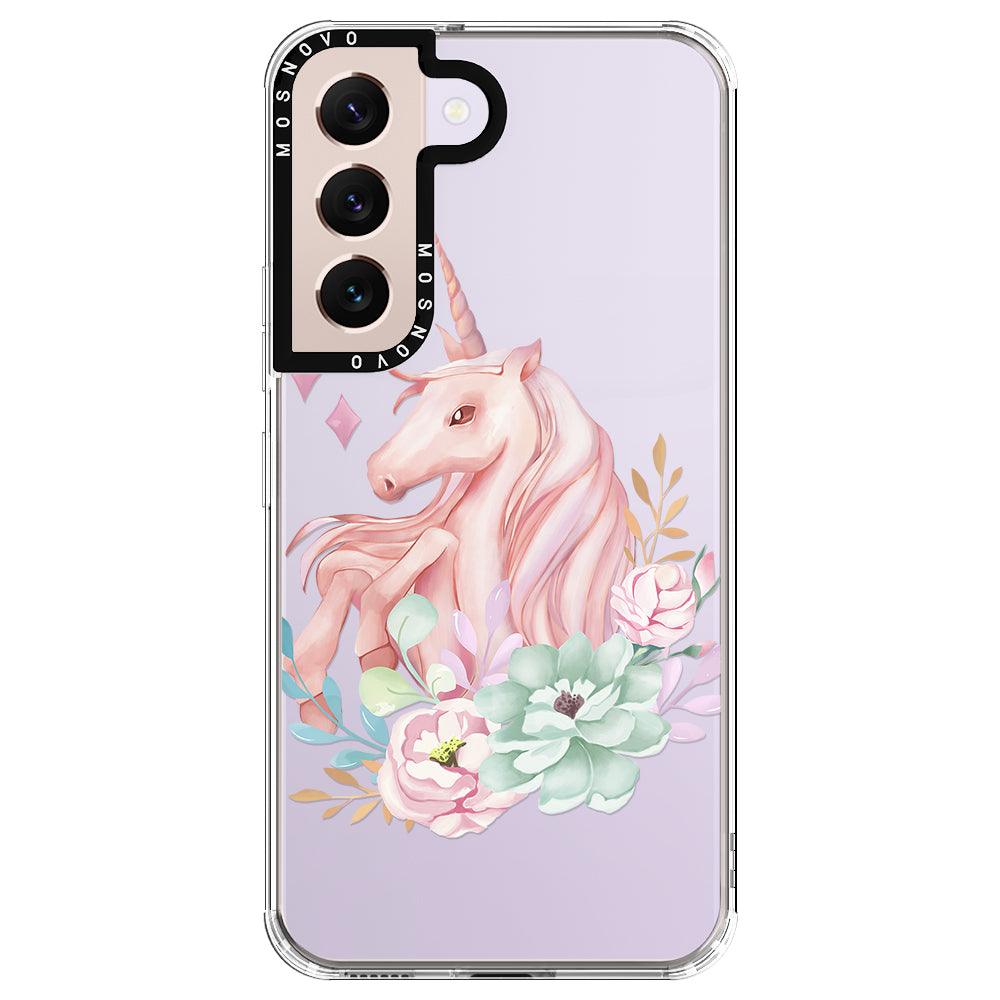 Pastel Flower Unicorn Phone Case - Samsung Galaxy S22 Case - MOSNOVO
