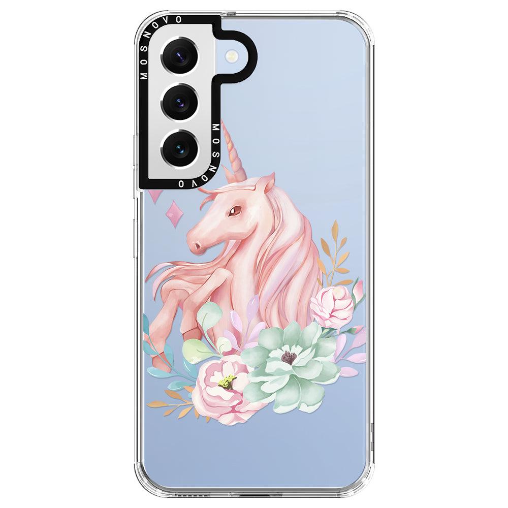 Pastel Flower Unicorn Phone Case - Samsung Galaxy S22 Plus Case - MOSNOVO