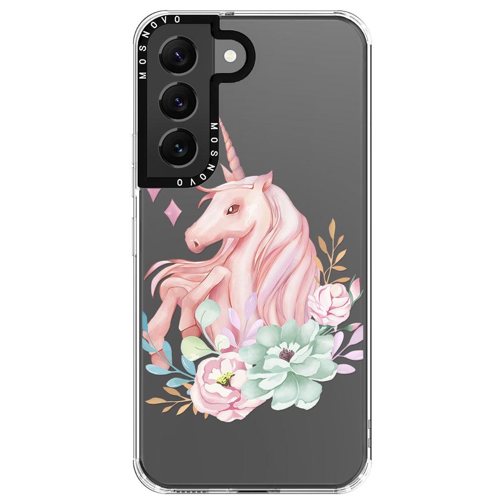 Pastel Flower Unicorn Phone Case - Samsung Galaxy S22 Plus Case - MOSNOVO