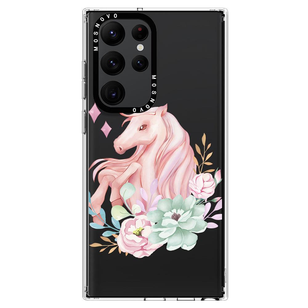 Pastel Flower Unicorn Phone Case - Samsung Galaxy S22 Ultra Case - MOSNOVO