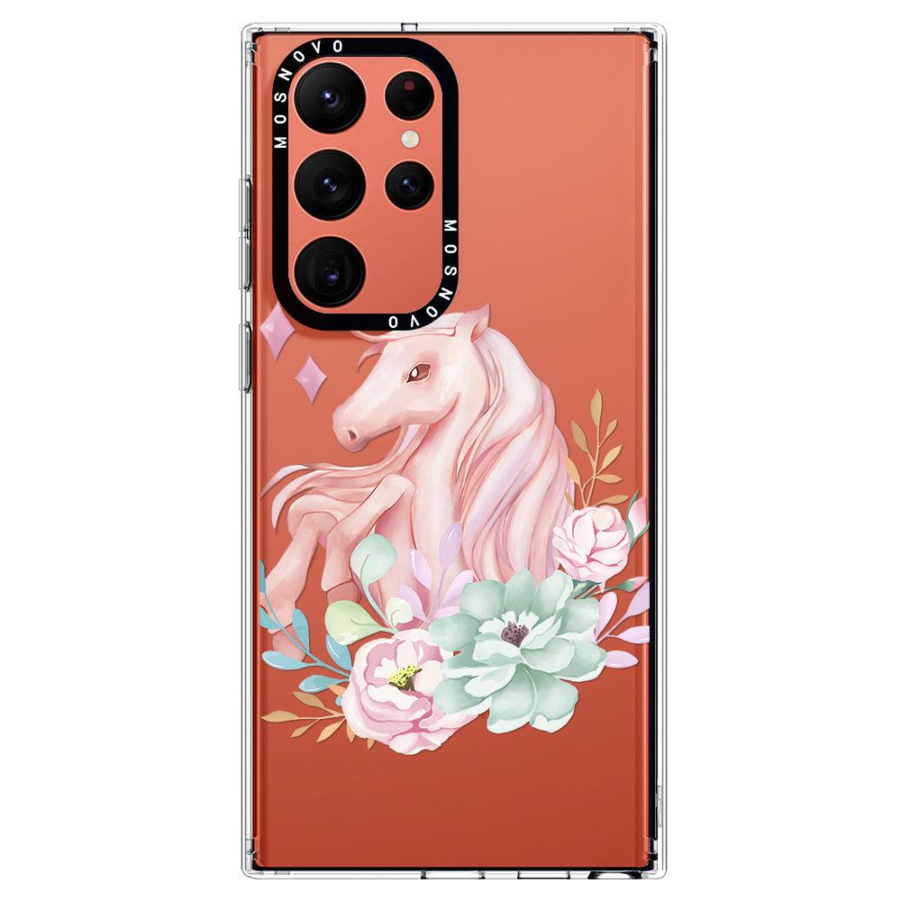 Pastel Flower Unicorn Phone Case - Samsung Galaxy S22 Ultra Case - MOSNOVO