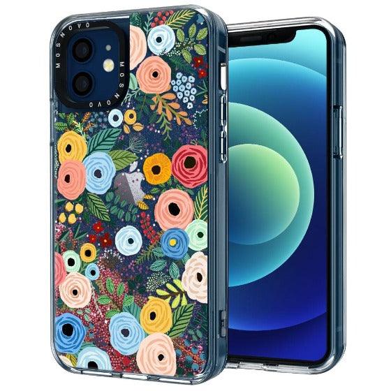 Pastel Perfection Flower Glitter Phone Case - iPhone 12 Mini Case - MOSNOVO