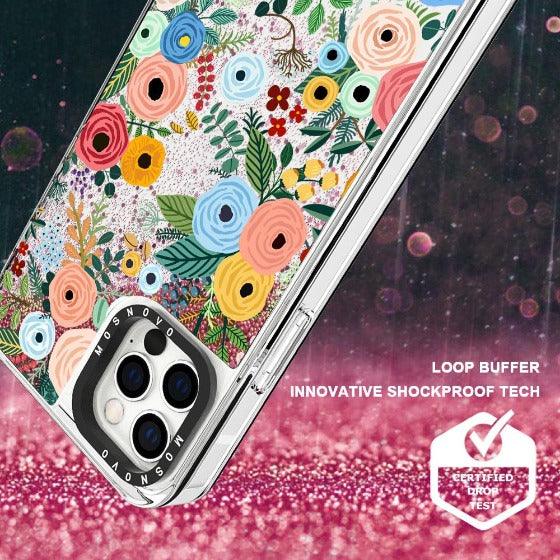 Pastel Perfection Flower Glitter Phone Case - iPhone 12 Pro Case - MOSNOVO