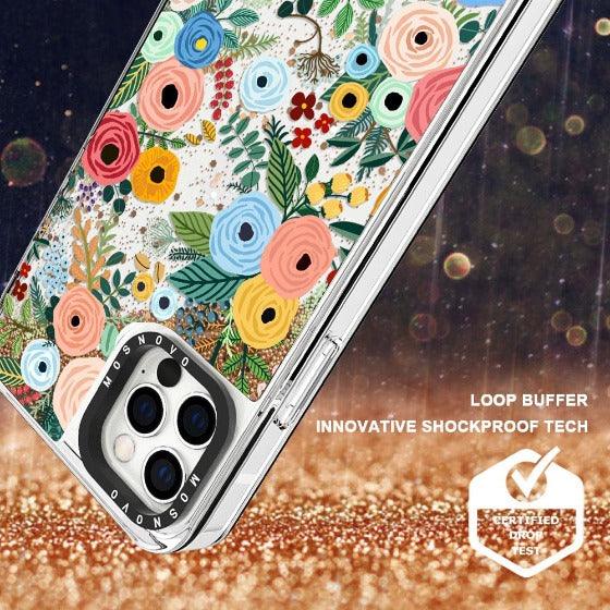 Pastel Perfection Flower Glitter Phone Case - iPhone 12 Pro Case - MOSNOVO