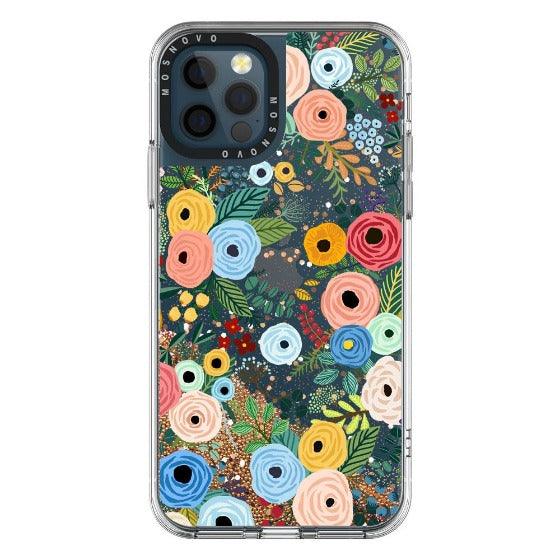 Pastel Perfection Flower Glitter Phone Case - iPhone 12 Pro Max Case - MOSNOVO